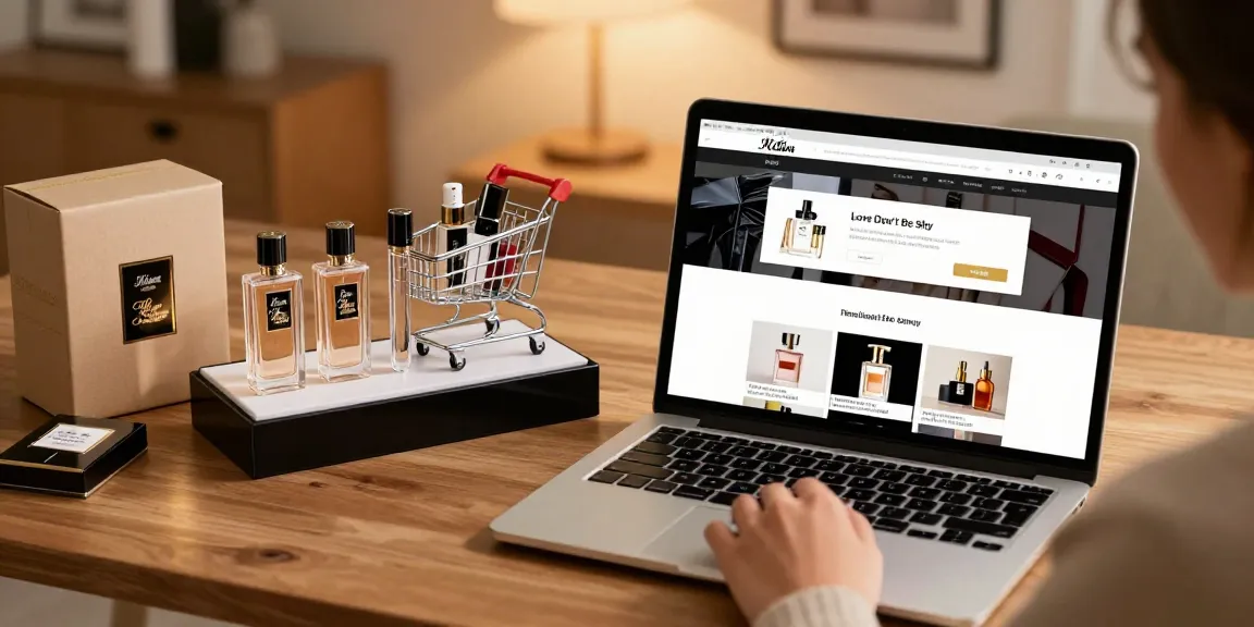 Kilian's Love Don't Be Shy sample showcased in an elegant online shopping review, perfect for e-commerce product comparisons and buyer's guides.